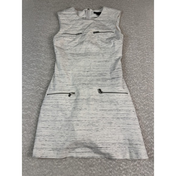 Banana Republic Dresses & Skirts - Banana Republic Dress Womens 2 White Gray Zip Pockets Sleeveless Sheath Back Zip